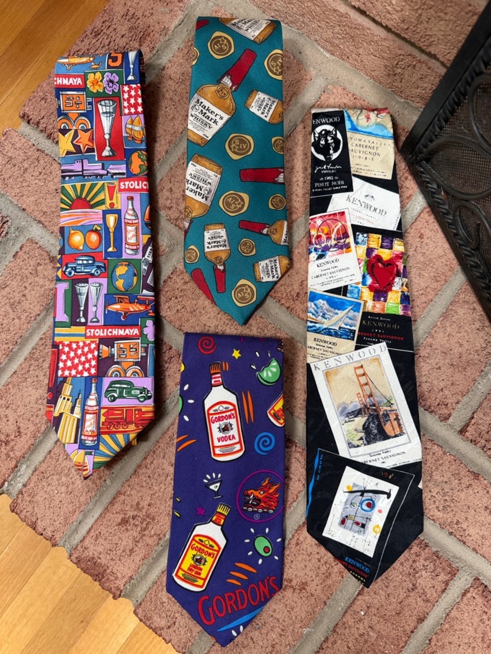 Novelty Graphic Neckties - Colorful Bar & Travel Themes NWOT